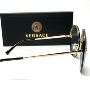 Versace Circular Sunglasses w/ box! New! Versace Round Sunglasses Gold/Grey 2176 main image 4
